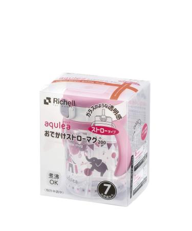 Richell Aqulea Outing Straw Mug 200ml Pink - Stylish Portable Drinkware - Buy Online on SooperMarket.com