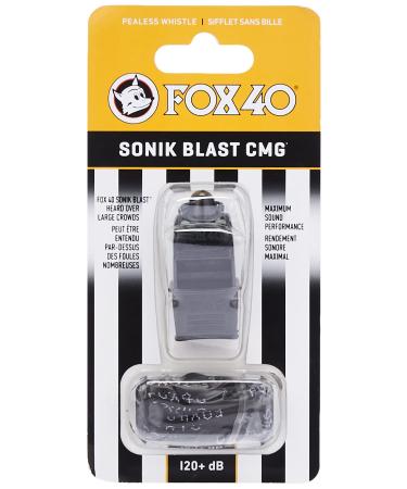 Fox 40 Sonik Blast CMG Official Whistle with Break Away Lanyard (Black)