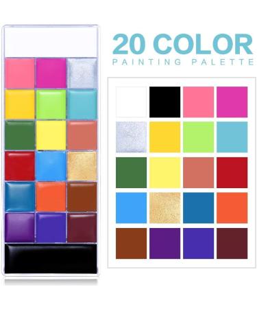 UCANBE Athena 20 Color Professional Body Face Paint Oil Palette - Non-Toxic Makeup for Halloween, FX Party & Adult Painting - Buy Online on SooperMarket.com