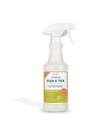 Wondercide - Flea, Tick and Mosquito Spray for Dogs, Cats, and Home - Flea and Tick Killer, Control, Prevention, Treatment - with Natural Essential Oils - Powered by Plants - Pet and Family Safe 16 OZ Lemongrass