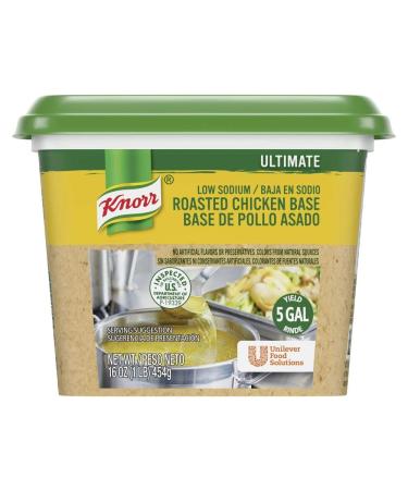 Knorr Professional Ultimate Low Sodium Chicken Stock Base Gluten Free No Artificial Flavors or Preservatives No added MSG Colors from Natural Sources 1 lb Pack of 6 Low Sodium Chicken 1 Pound (Pack of 6)
