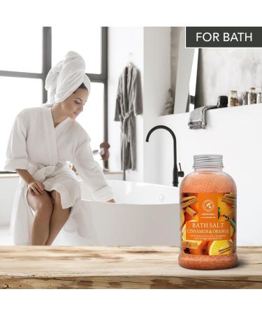 Buy Cinnamon-Orange Bath Salt 21.16 Oz (600g) - Natural Aromatherapy Soak for Relaxation | Body Care & Beauty - Buy Online on SooperMarket.com