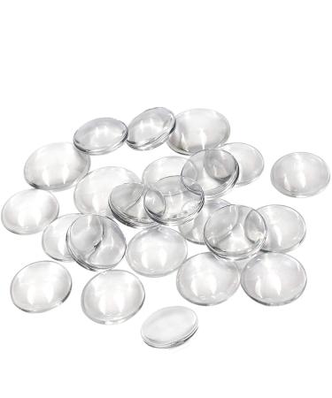 60 Pieces Transparent Glass Dome Imitation Gemstone Clear Round Dome Tiles Christmas Decor  Non-calibrated Round 1 inch/25mm for Photo Pendant Craft Jewelry Making