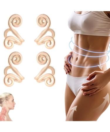 MiNGQIU Zunis Acupressure Sugar Regulator Earrings Acupressure Slimming Earrings Non Piercing Acupressure Earrings for Women Men (Light Gold-2pairs)