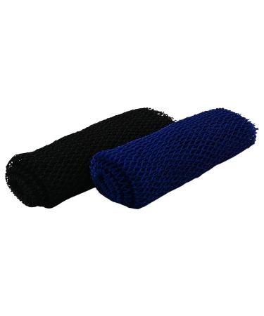 Kevinrooty 2 Pcs African Net Long Bath Net Sponge  African Exfoliating Net Shower Body Scrubber Back Scrubber Skin Smoother  for Daily Shower Bathing Exfoliating (Blue Black)