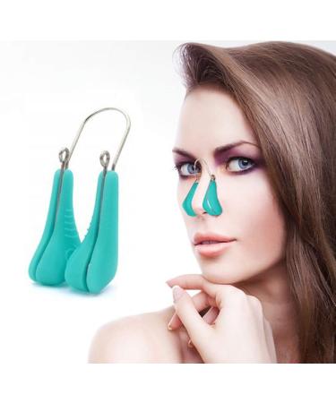 Nose Shaper Clip Nose Lifter Nose Beauty Up Lifting Tool Soft Safety Silicone Rhinoplasty Nose Bridge Straightener Corrector Slimming Device for Wide Crooked Nose Women (Green)
