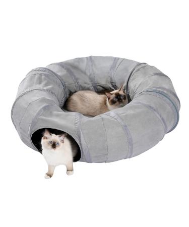 PAWZ Road Cat Tunnel Bed with Central Mat and Peek Hole Cat Bed with Cat Toy Hanging Balls -Tunnel Bed Upgraded - better material