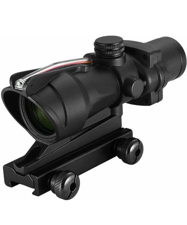 CRUSHUNT 4x32 Scope Red Chevron Fiber Scope Glass Etched Reticle Real Fiber Optics Scope