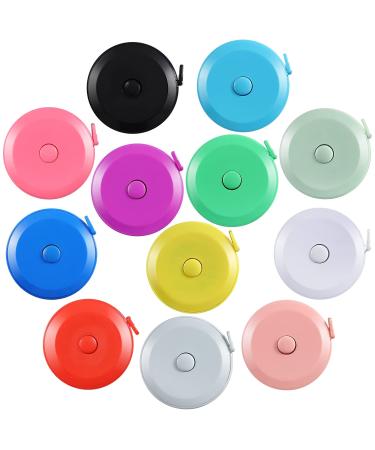 Soft Retractable Measuring Tape Double-Scale 60-Inch/150cm for Body Measuring Metric Tape Measure Sewing Craft Cloth Tape Measure Tailor Cloth Knitting Home Craft Measurements (12 Colors)