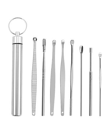 Worparsen Ear Cleaning Kit with Storage Holder Multi Styles Ear Cleaning Kit 8Pcs/Set Practical