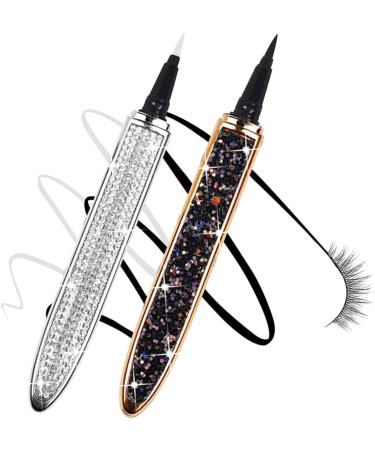 HAPINARY 2pcs Diamond Eyeliner Precise Eyeliner Self Stamp Lash Gold Eyeliner Cosmetic Pens Rose Gold Plated 1 count (Pack of 1) Black - Buy Online on SooperMarket.com