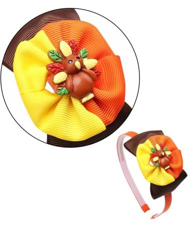 Stakee Thanksgiving Hair Hoop Turkey Headband Bowknot Hair Hoop Autumn Orange Hair Hoop Thanksgiving Hair Accessories - Buy Online on SooperMarket.com