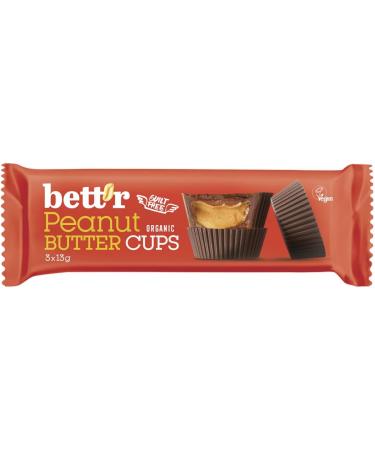 Bett r Bio Peanut Butter Cups. 100% Vegan Gluten free and Lactose free - 12 x 39 g Bett'r Bio Peanut Butter Cups - Buy Online on SooperMarket.com