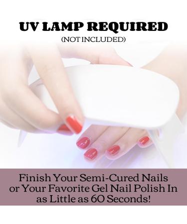 16PCS Purple Glitter Gel Nail Strips | Self-Adhesive Semi-Cured Gel Polish Wraps | Long-Lasting Nail Art Stickers with UV Light - Buy Online on SooperMarket.com