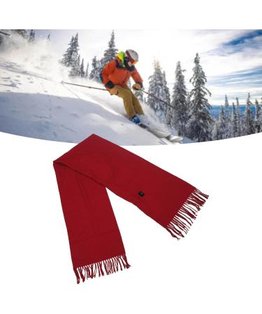 Electric Heated Scarf - 3 Temperature USB Winter Scarf with Tassels & Zipper - Red - Buy Online on SooperMarket.com