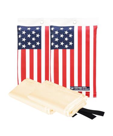 Hero Fire Blanket - 2 Pack - Fire Suppression Blanket for Kitchen, Fiberglass Fire Blanket