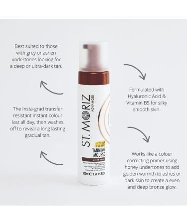 St. Moriz Ultra Dark Tanning Mousse with Hyaluronic Acid & Vitamin B5 - Fast Drying Vegan Fake Tan 200ml - Buy Online on SooperMarket.com