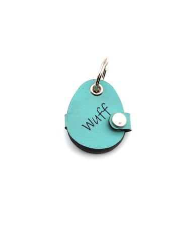 Copter farm dog brand bag for dogs on the collar |With engraving push button |Art leather real leather |Dog brand |Gravated individually (turquoise oval) turquoise oval