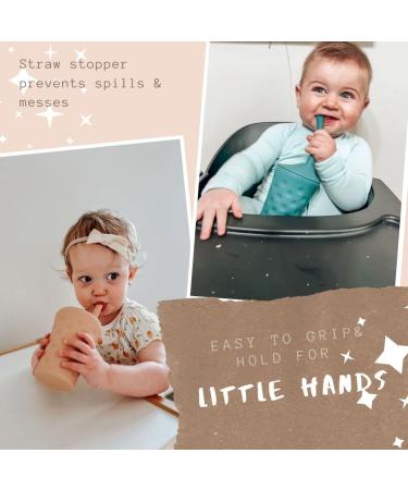 Lucky Love Silicone Sippy Cup with Straw | Easy Grip Baby & Toddler Cups 6-12 Months+ | Spill Proof & BPA Free (2 Pack - Blue & Green) - Buy Online on SooperMarket.com
