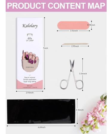 Kalolary Gel Nail Polish Strips Nail Gel Art Sticker Waterproof Full Nail Wraps Decal Sets with Scissors Nail File and Stick for Women Girls Nail Art Decor (UV/LED Lamp Required)-4 - Buy Online on SooperMarket.com