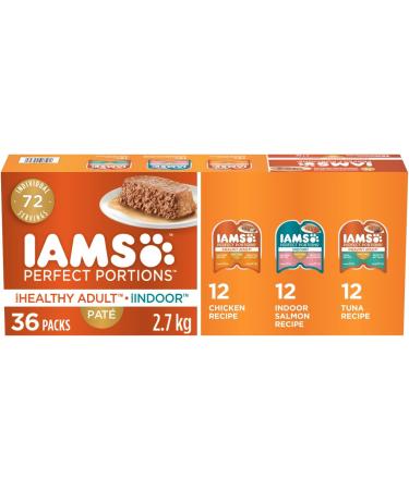 IAMS Perfect Portions Wet Cat Food Adult Grain Free & Perfect PORTIONS Healthy Adult and Indoor Wet Cat Food Pat Chicken Tuna and Indoor Salmon Chicken & Salmon Wet Cat Food+Wet Cat Food - Buy Online on SooperMarket.com