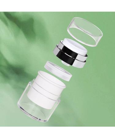 2 Pack 1.7 Oz Airless Pump Jars Vacuum Cosmetic Travel Containers | Refillable Empty Acrylic Make Up Sample Containers | White 50ml (1.7 oz / 50ml) - Buy Online on SooperMarket.com