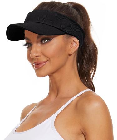 Zando Sun Visor Hat for Women Men - Adjustable Sport Outdoor Visor with UV Protection - Black - Buy Online on SooperMarket.com