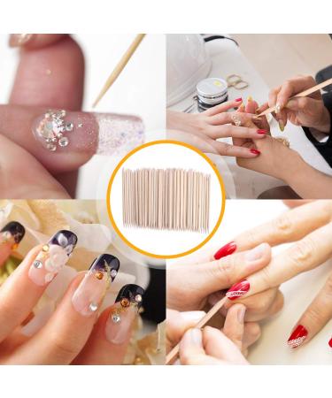 100 Pcs Orange Wood Sticks - Double-Sided Nail Art & Manicure Tools for Perfect Nails | Multifunctional Nail Cutters & Cuticle Care - Buy Online on SooperMarket.com