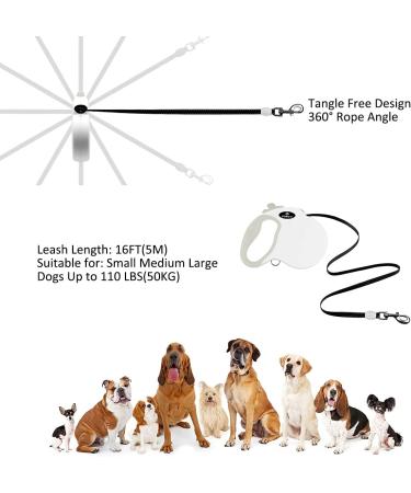 Buy Philorn 5m Reflective Retractable Dog Leash - Flexible Non-Slip Handle One-Button Lock for Medium to Large Dogs up to 50kg - International Shipping Available - Buy Online on SooperMarket.com