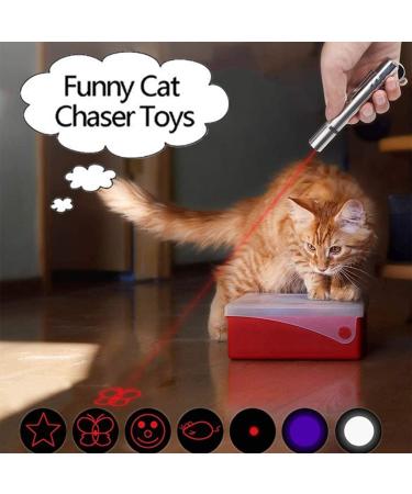 Cat Laser Toy: Red Dot LED Interactive Toy for Indoor & Outdoor Pets - Long Range 5 Modes - USB Rechargeable - Buy Online on SooperMarket.com