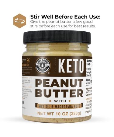 Keto Peanut Butter with Macadamia Nuts and MCT Oil 10oz - Low Carb Nut Butter Spread Fat Bomb Snack - Buy Online on SooperMarket.com