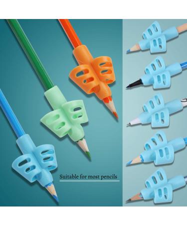 DMFly Pencil Handles for Kids - Handwriting Assistance & Posture Correction | Hollow Ventilation Design 3E Blue & Blue Orange Grip Set - Buy Online on SooperMarket.com