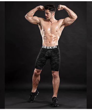 DRSKIN Men's Compression Shorts - Black Camo Gray Red Black - 4 pack Large - Buy Online on SooperMarket.com