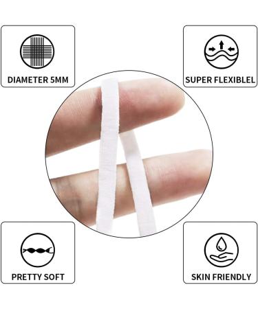 Generic 1/4 Inch White Elastic Bands - 50 Yards | Soft Ear Elastic Rope for Sewing & Crafting - Buy Online on SooperMarket.com