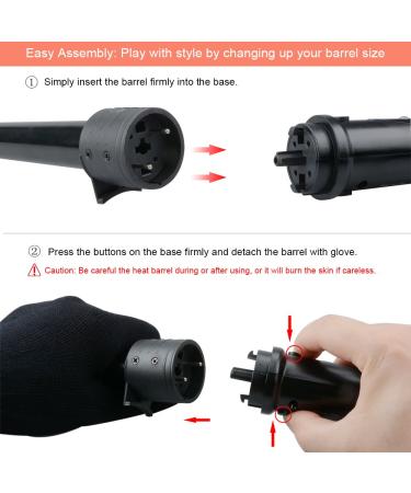Zealite 4-in-1 Curling Wand Set | Luxurious Hair Curling Iron with Interchangeable Ceramic Barrels & Heat Resistant Glove - International Shipping - Buy Online on SooperMarket.com