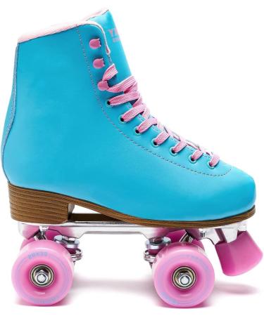 Goupsky Roller Skate Shoes for Women/Youth - Retro 4 Wheels Quad Skates - Blue Size 9 - Indoor & Outdoor - Buy Online on SooperMarket.com