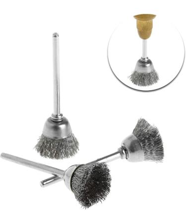 JOYKK 3Pieces Steel Wire Wheel Brush Head Abrasive Deburring Drilling Tools Bowl-shape - Silver - Buy Online on SooperMarket.com