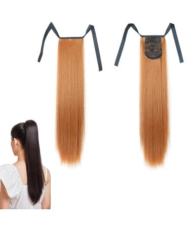 prinfantasy Ginger Wig Long Pony Tail Hair Extensions for Women Wrap Around Ponytail Ponytail Hairpiece 22Inch 1Pcs GBMW041 GBMW041 22 inch