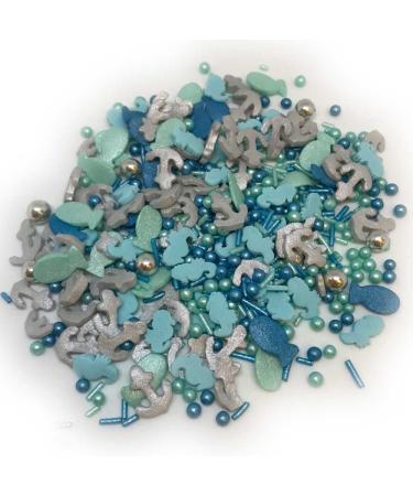Sprinkletti Neptune - Mermaid Cake Topper Sprinkles - 30g Edible Glimmer Cupcake Decorations - Ideal for Little Girls Parties Under the Sea & Princess Themed Party Cakes & Bakes (Neptune)