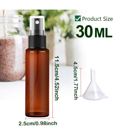 FANDAMEI 10 x 30ml Spray Bottles - Empty Perfume Atomizer with Funnel | Durable Plastic Travel Spray Bottle - Buy Online on SooperMarket.com