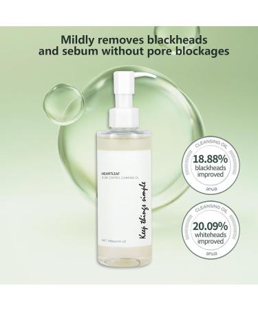 Heartleaf Pore Control Cleansing Oil Oil Cleanser for Face Calming Skin Refreshing Daily Makeup Blackheads Removal Facial Cleanser Oil for All Skin Types with Cotton Pad(100ml) - Buy Online on SooperMarket.com