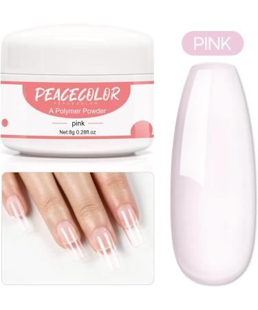 PEACECOLOR 8G 2PCS Pink Acrylic Powder Set Acrylic Nail Kit Professional Acrylic Nail Powder Polymer Powder for Nail Acrylic Extension and Carving No Nail Lamp Needed for Home DIY Nail Art color 176 - Buy Online on SooperMarket.com
