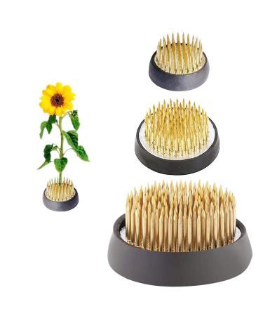 3 Pcs Flower Frogs for Flower Arrangements Supplies  Japanese Flower Arranging Ikebana Kenzan  Pin Frogs for Flowers Holder with Rubber Base Flower Fixed Tools(Gold  1.3 Inch  1.57 Inch  1.97 Inch) 3 Different size