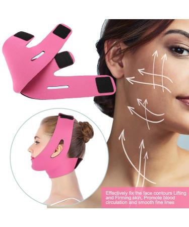 Face Slimming V Face Line Belt | Breathable Chin Lift Up Anti Wrinkle Sleep Strap - Red - Buy Online on SooperMarket.com