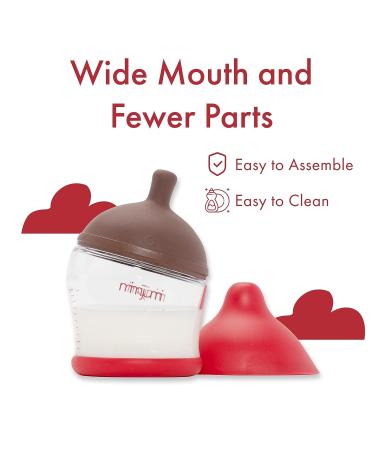 Mimijumi Get Going Anti-Colic Baby Bottle Set - 4 Oz and 8 Oz Darker Bottles for Newborns - Ideal for Baby Breastfeeding - Ages 0-12M - Buy Online on SooperMarket.com