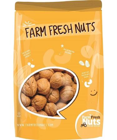 In Shell Walnuts (1 Lbs.) - Jumbo Natural California Walnuts - Great Source of Omega 3 - Fresh New Crop - Bursting with Flavor - Farm Fresh Nuts Brand