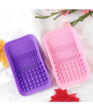 Dajidafu Universal Women Foundation Makeup Brush Cleaning Mat Home Dress Room Reusable Nonslip Eyebrow Pen Silicone Washing Pad Rose Red - Buy Online on SooperMarket.com