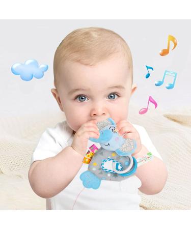 Baby Rattles and Teething Toys for Newborns - Elephant Baby Rattle with Teether (4PCS) - Buy Online on SooperMarket.com