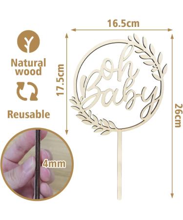 Shop Oh Baby Cake Topper - Wooden Decor for Baby Showers & Gender Reveal Parties | Perfect for Diaper Cakes - Buy Online on SooperMarket.com