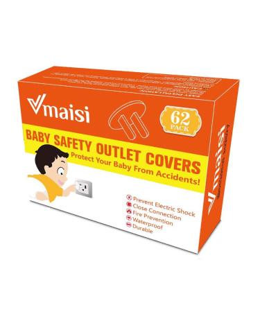 62 Pieces Outlet Covers ChildProof Plug Protector - Vmaisi Baby Proofing Electrical Safety Outlet Plugs White 62 Count (Pack of 1) - Buy Online on SooperMarket.com